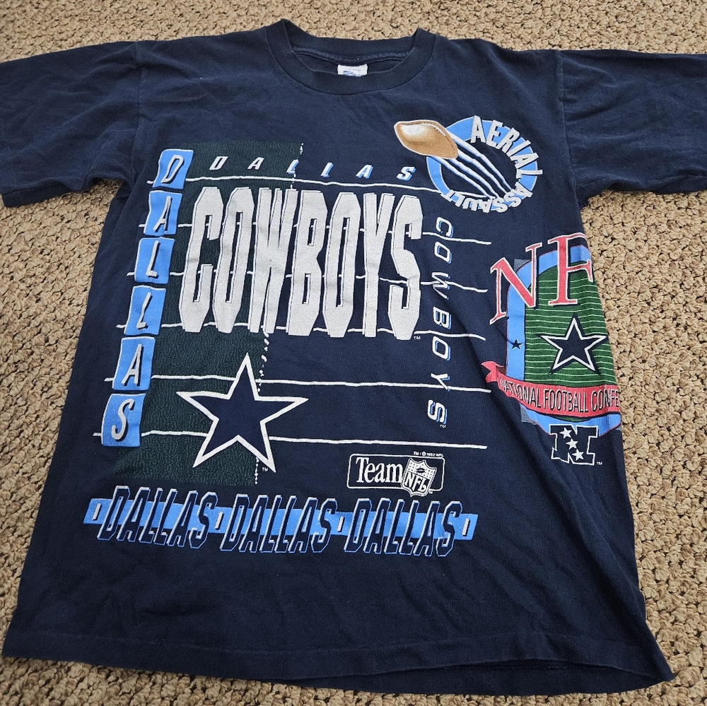 🔥🔥🔥 1992 Dallas Cowboys VINTAGE SINGLE STITCHED AOP Salem t-shirt - PERFECT!